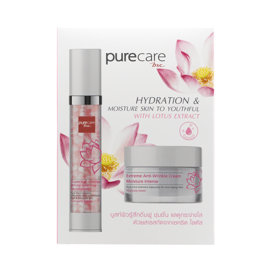 BSC Pure Care (บีเอสซี เพียวแคร์) HYDRATION & MOISTURE SKIN TO YOUTHFUL WITH LOTUS EXTRACT 30gx2 Purecare BSC